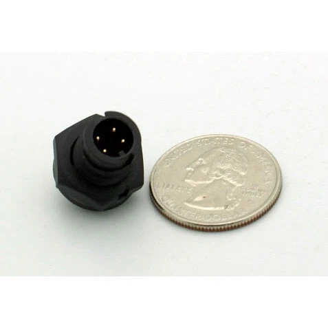 Small Series 4 Pin Male Chassis Mount Waterproof Connector - 20-26 AWG - Image 2