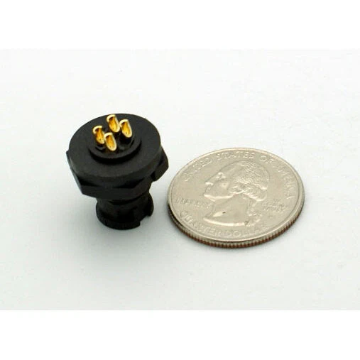 Small Series 4 Pin Male Chassis Mount Waterproof Connector - 20-26 AWG - Image 3