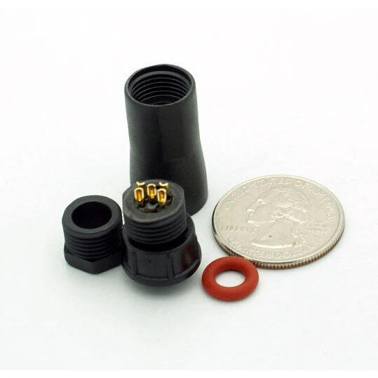 Small Series 5 Pin Female Inline Waterproof Connector - 20-26 AWG - Image 4