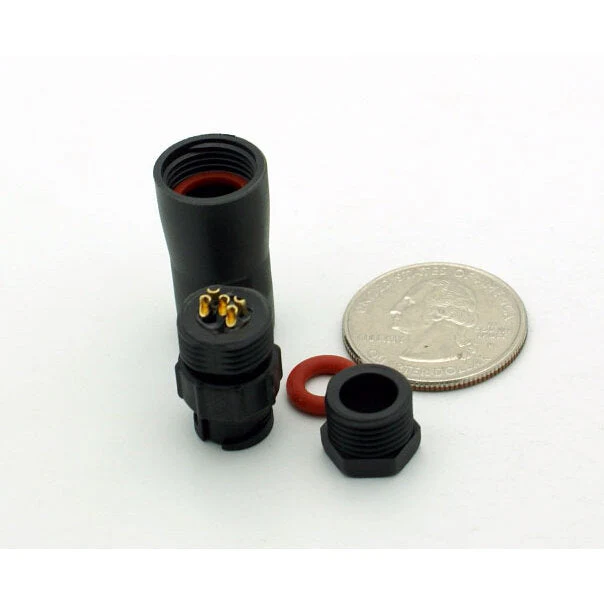 Small Series 5 Pin Male Inline Waterproof Connector - 20-26 AWG - Image 4