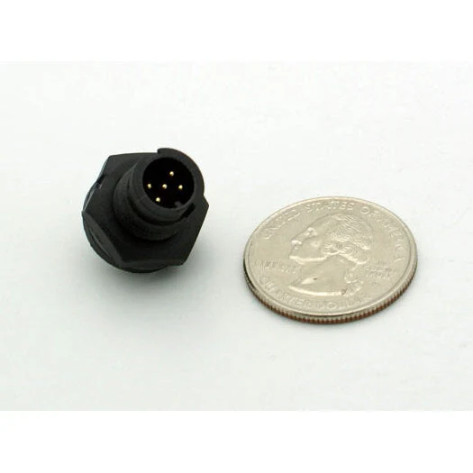 Small Series 5 Pin Male Chassis Mount Waterproof Connector - 20-26 AWG - Image 2