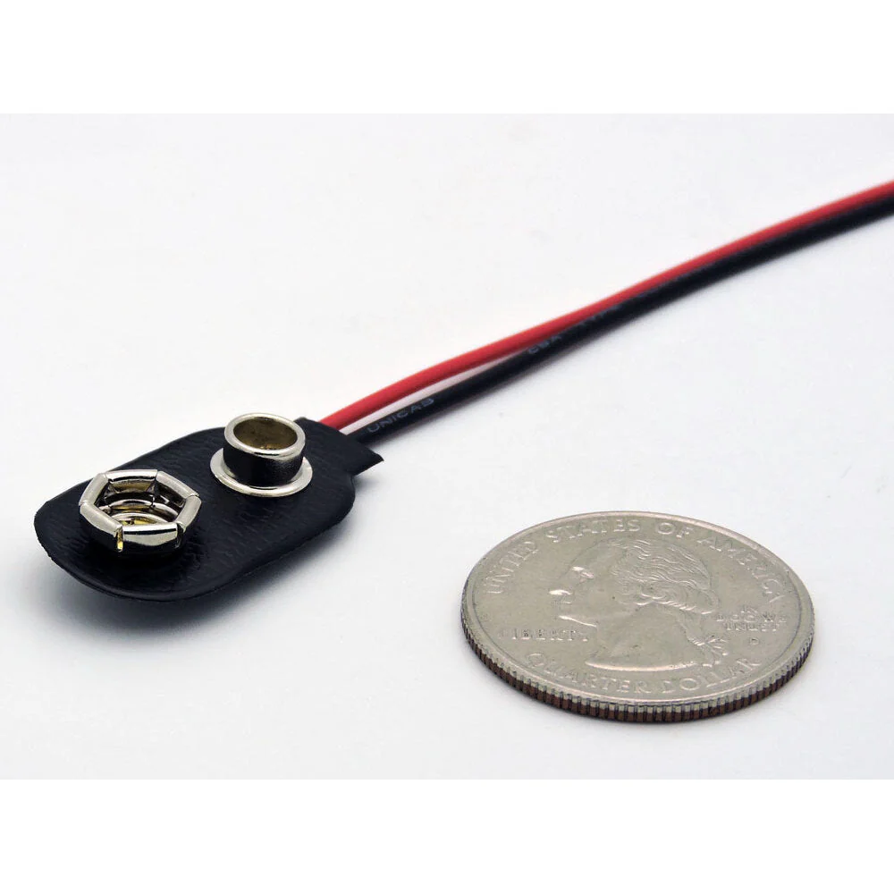 9v Battery Connector - Straight Style