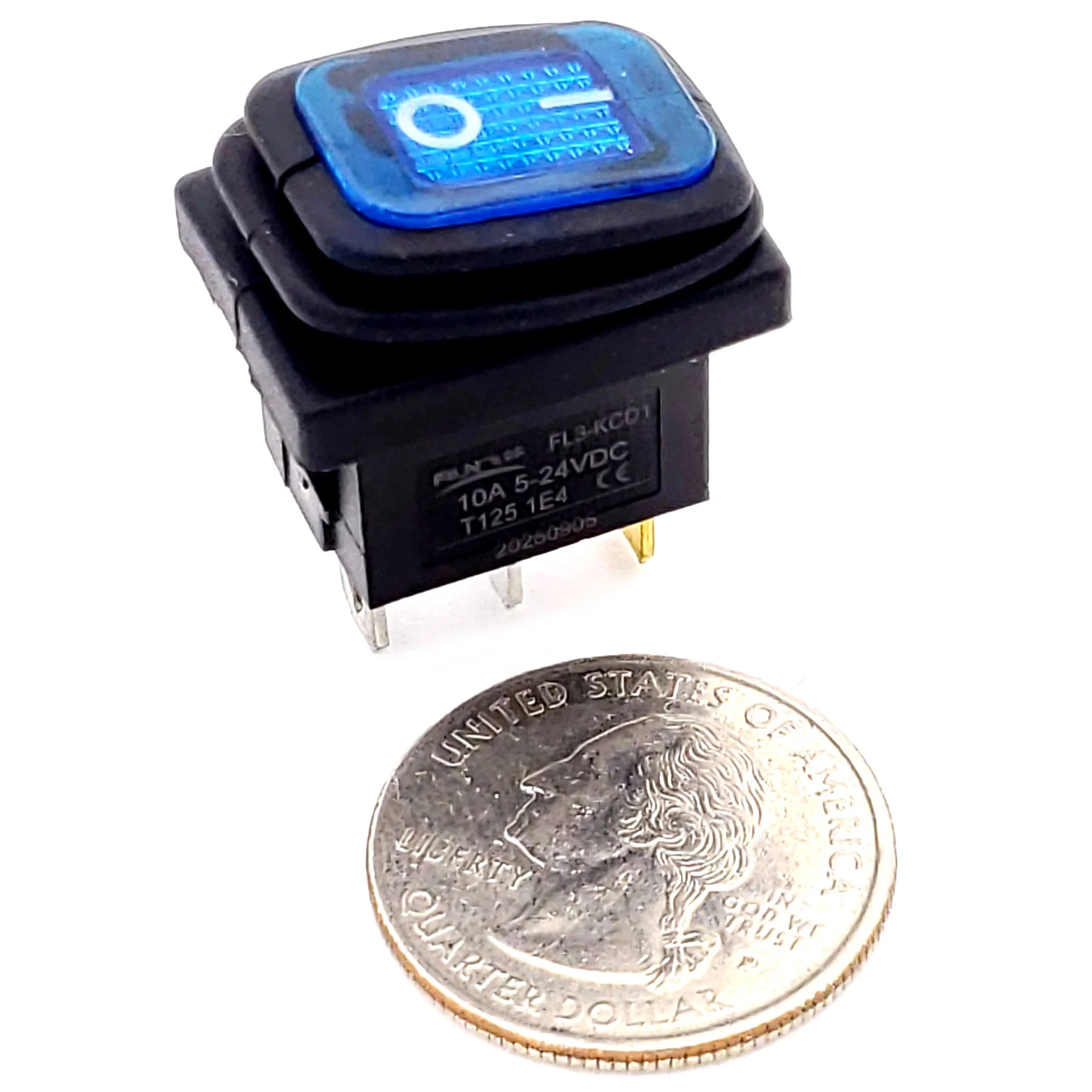 Waterproof Blue Rocker Switch 12 VDC SPST - Image 2
