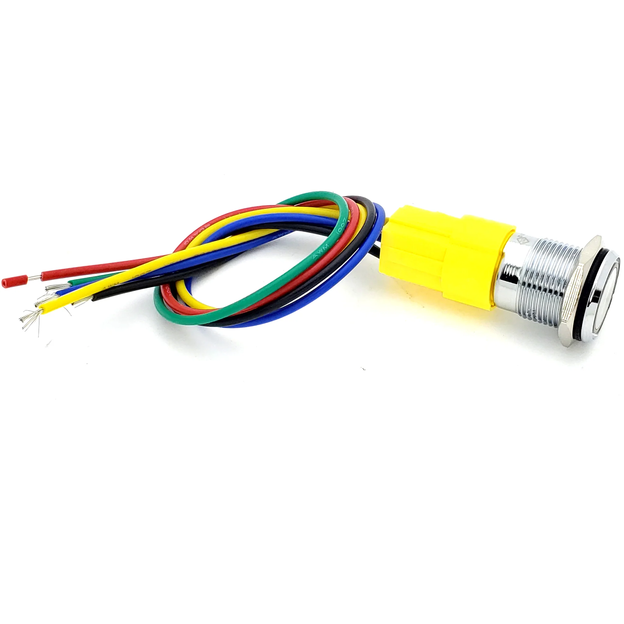 Waterproof Metal Latching Push Button Switch with Red LED Indicator - Image 3
