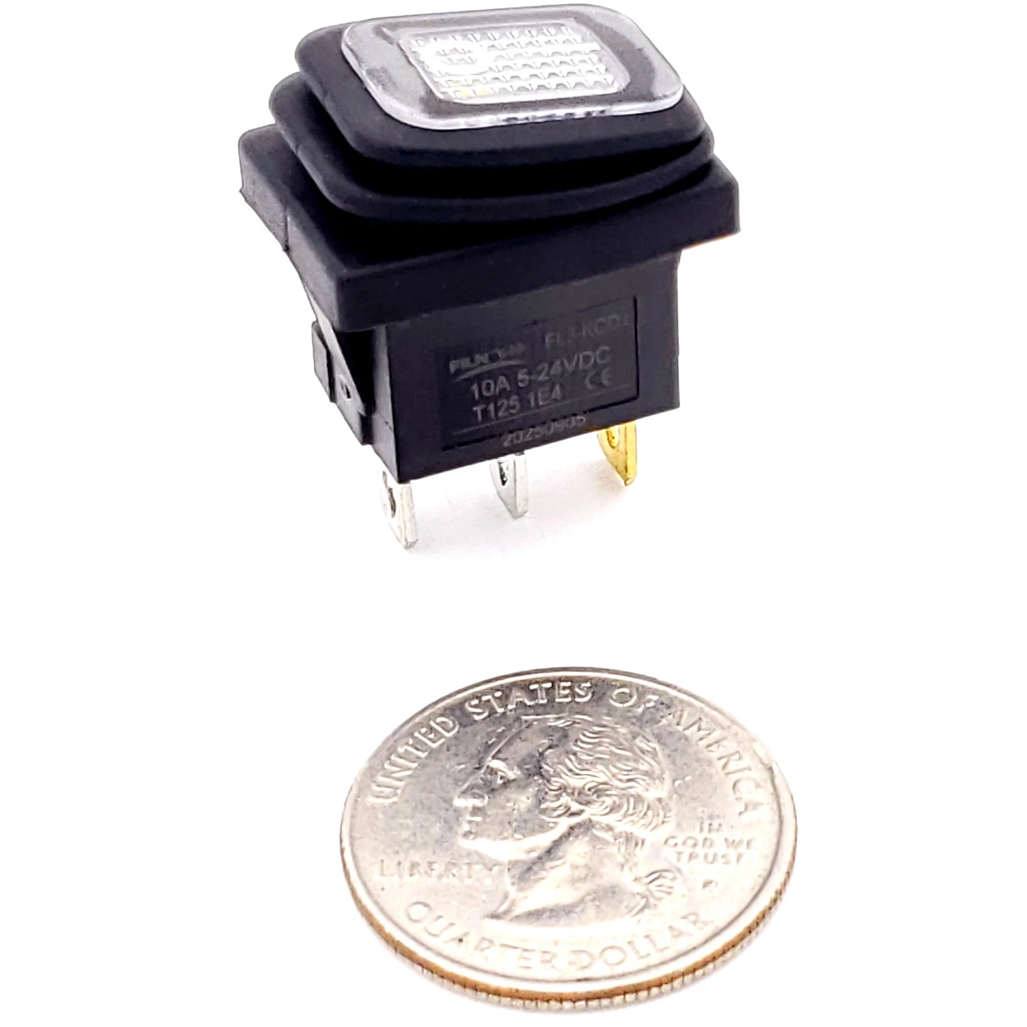 Waterproof White Rocker Switch 12 VDC SPST - Image 2