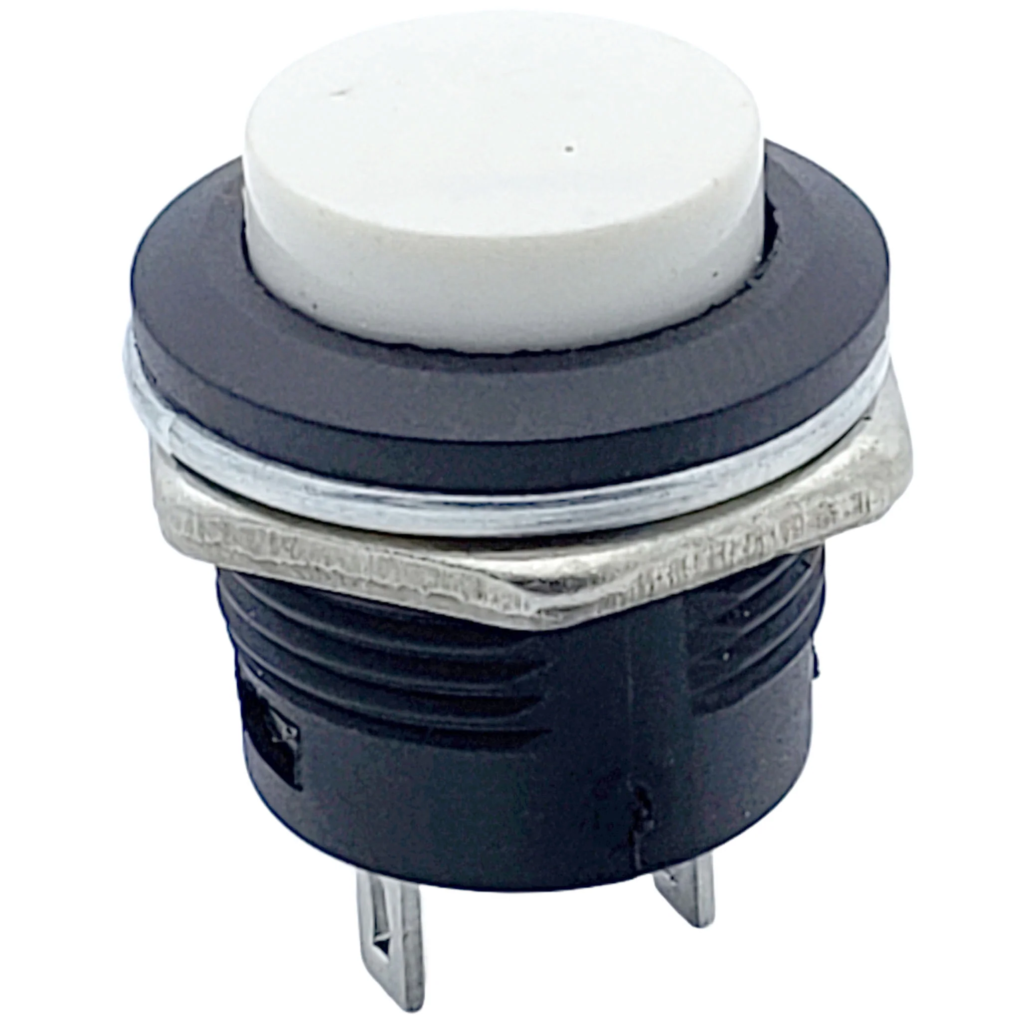 White Momentary Push Button Switch - SPST ON - (OFF) 3A 250V AC Panel Mount